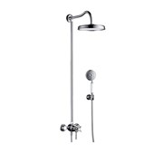 Showerpipe with thermostatic mixer and 1jet overhead shower