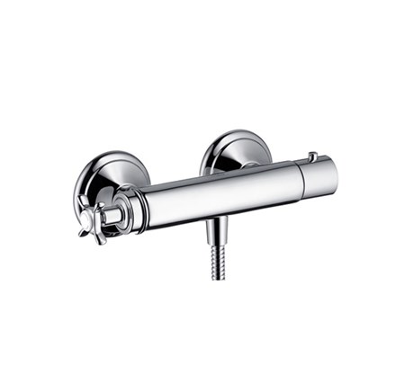 Thermostatic shower mixer for exposed installation