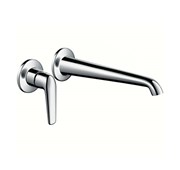 Single lever basin mixer for concealed installation with spout 24.5cm wall-mounted