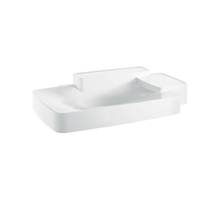 Washbasin 86.6 x 55.3cm with 2 shelves wall-mounted