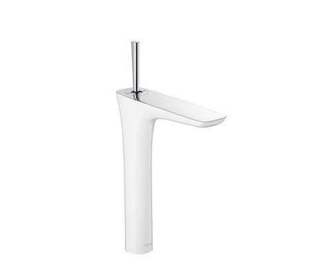 Single lever basin mixer 240 with push-open waste set and 900 mm connection hoses for washbowls