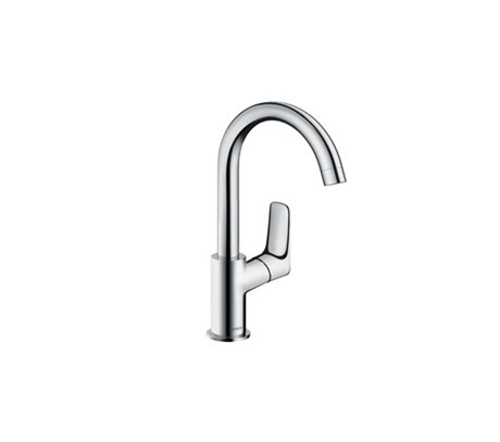 Single lever basin mixer 210 with swivel spout with 120° range and pop-up waste set
