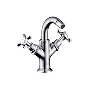 2-handle bidet mixer with pop-up waste set
