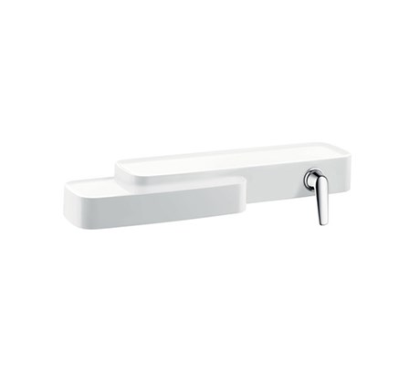 Single lever basin mixer for exposed installation