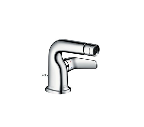 Single lever bidet mixer with pop-up waste set