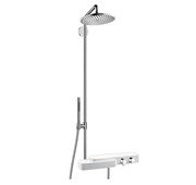 Showerpipe with thermostatic mixer and 1jet overhead shower