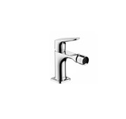 Single lever bidet mixer with pop-up waste set