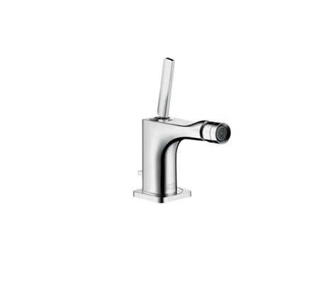 Single lever bidet mixer with pop-up waste set