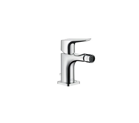 Single lever bidet mixer with lever handle with pop-up waste set