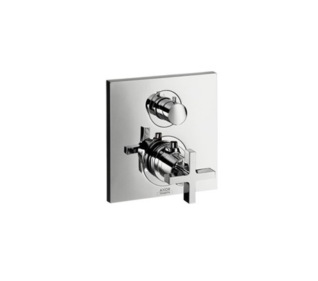 Thermostatic mixer for concealed installation with shut-off/ diverter valve and cross handle